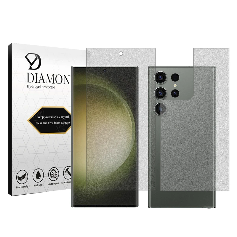 محافظ صفحه نمایش مات دیاموند مدل Tough مناسب برای گوشی موبایل سامسونگ Galaxy S23 Ultra به همراه محافظ پشت گوشی