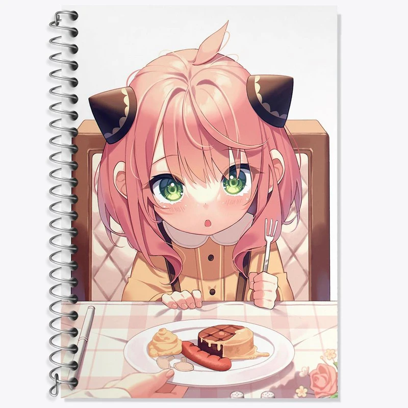 دفتر زبان 50 برگ خندالو مدل سه خط طرح انیا انیمه اسپای ایکس فمیلی Spy X Family کد 22191