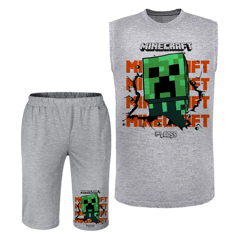 ست تاپ و شلوارک راحتی مردانه مدل ماینکرفت A482