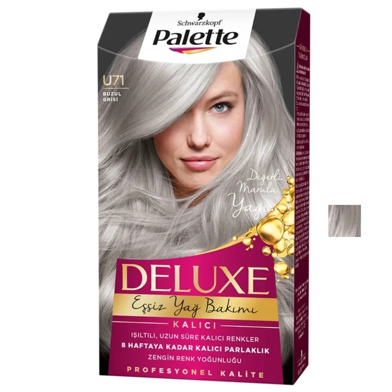 کیت رنگ مو پلت مدل deluxe شماره U71 حجم 50 میلی لیتر رنگ خاکستری الماسی