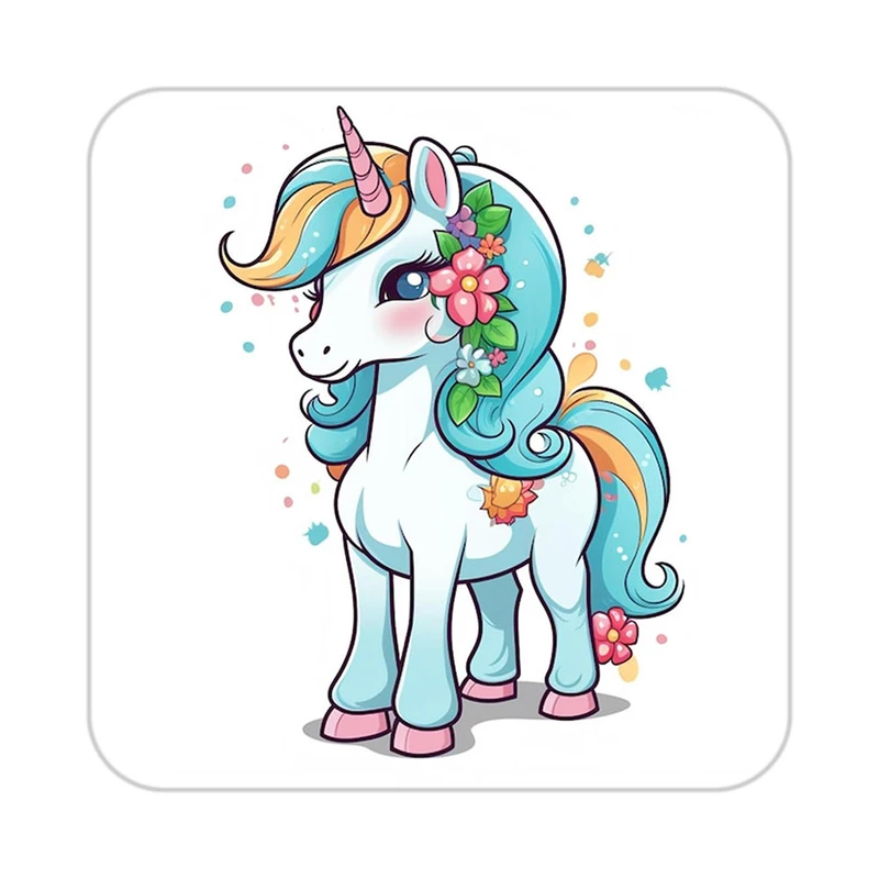 زیر لیوانی کاکتی طرح اسب تک شاخ و یونیکورن مدل mp29749