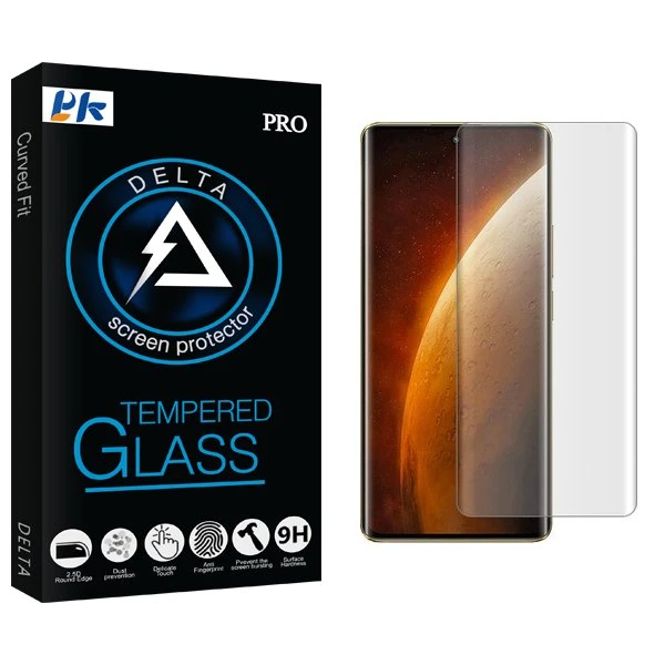 محافظ صفحه نمایش پی کی مدل Delta UV مناسب برای گوشی موبایل ریلمی Narzo 60 Pro  به همراه محافظ پشت گوشی