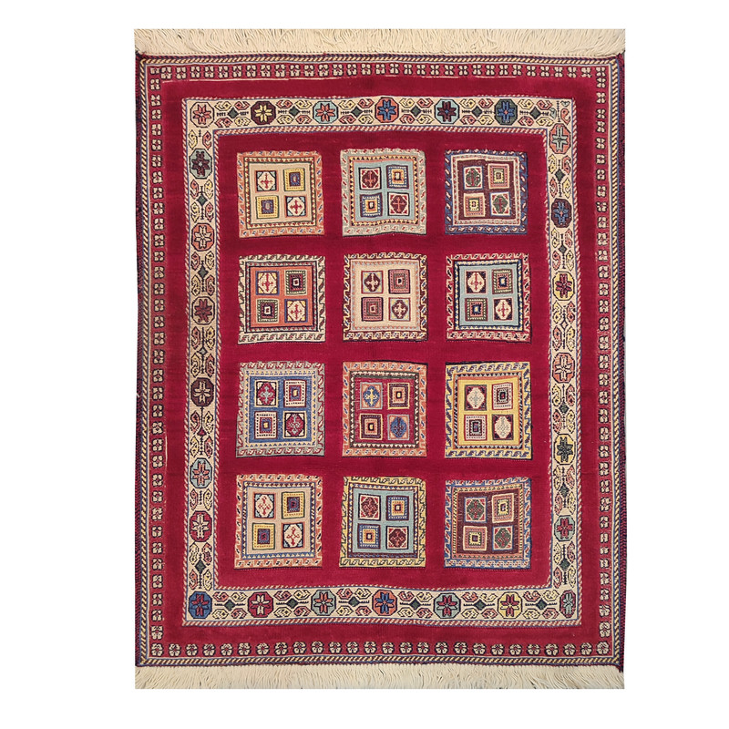 گلیم فرش دستباف دو متری طرح کف خشتی مدل AA250