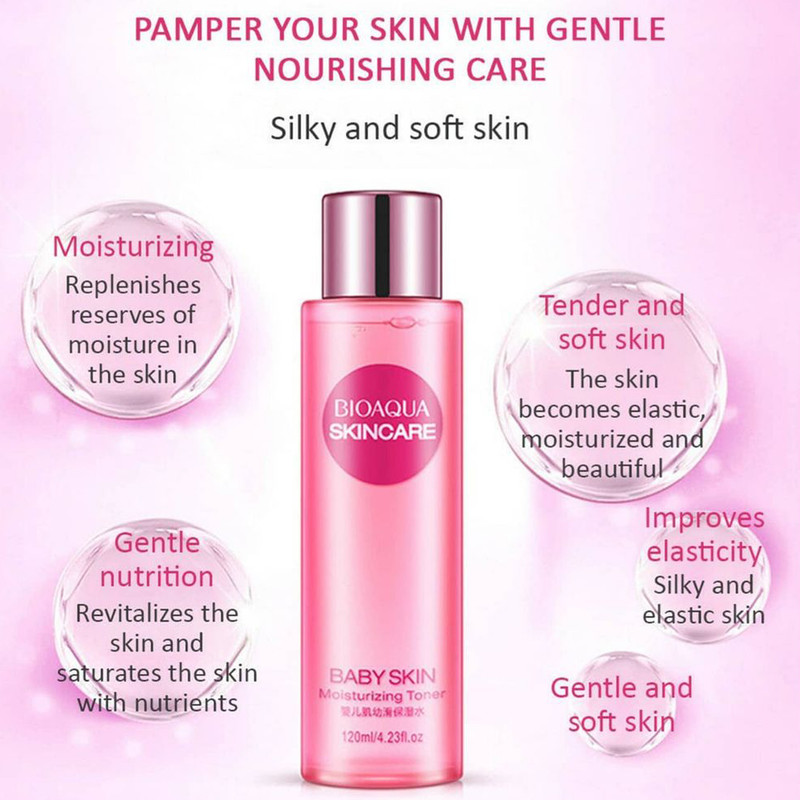 تونر پاک کننده آرایش بایو آکوا مدل Moisturizing حجم 120 میلی لیتر