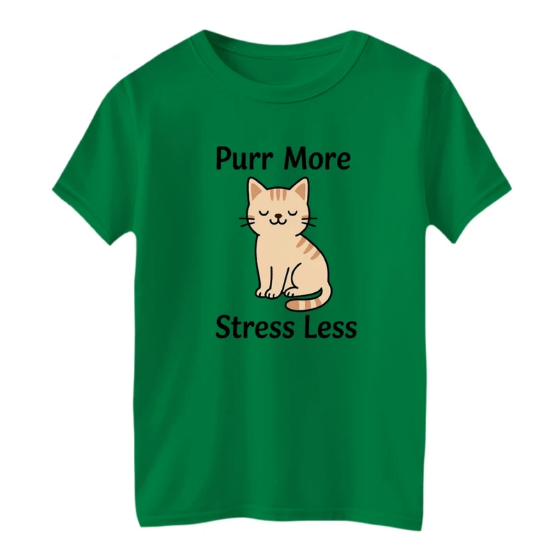 تی شرت آستین کوتاه بچگانه مدل گربه ریلکس