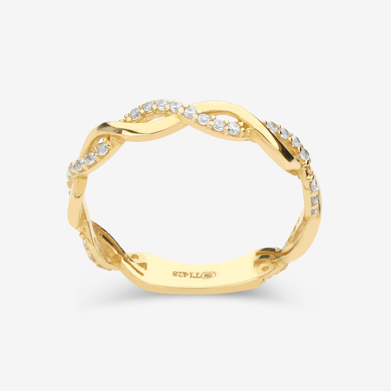 انگشتر طلا 18 عیار زنانه وی گالری مدل بافت کد R0220 سایز 55