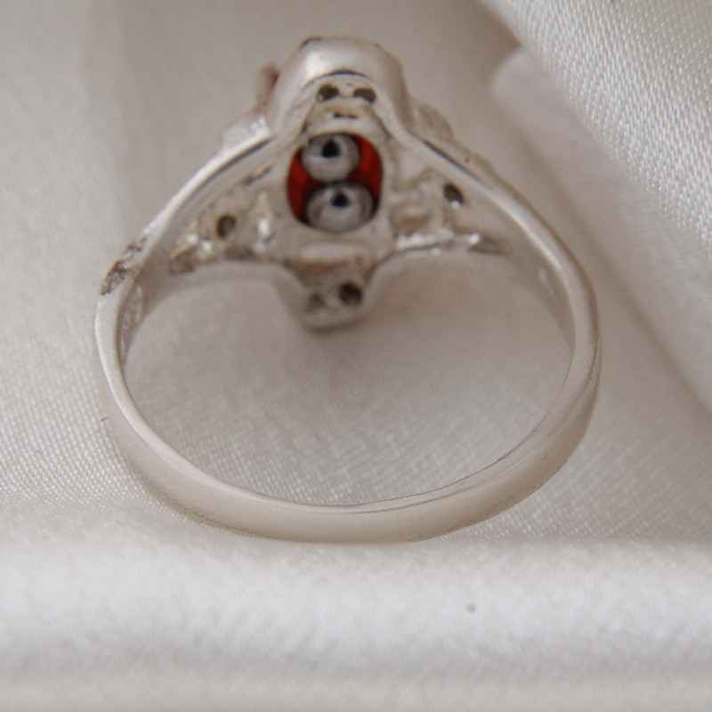 انگشتر نقره زنانه بازرگانی میلادی مدل سنگ عقیق نگین برلیان بدون ریزش کد AW_671