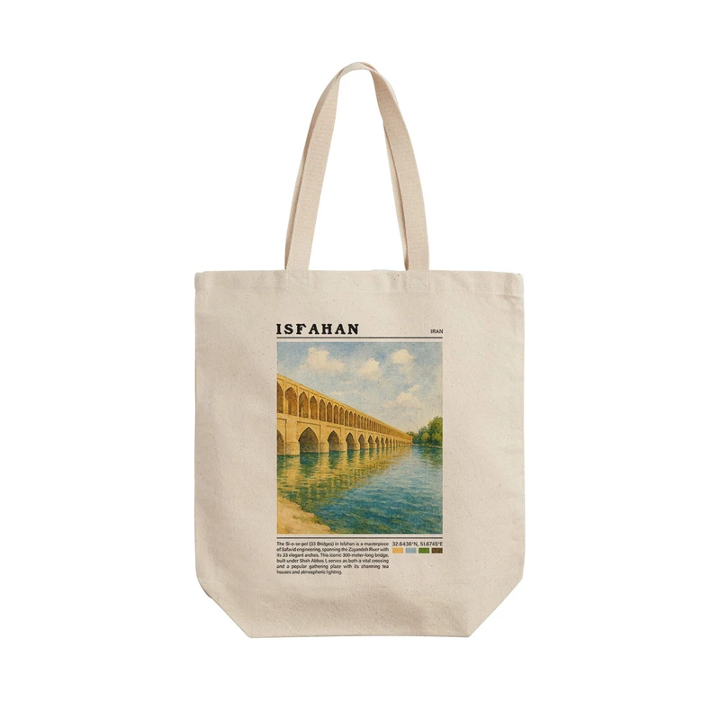 ساک خرید ترمه طراحان ایده مدل سی و سه پل اصفهان کد map0806 - L