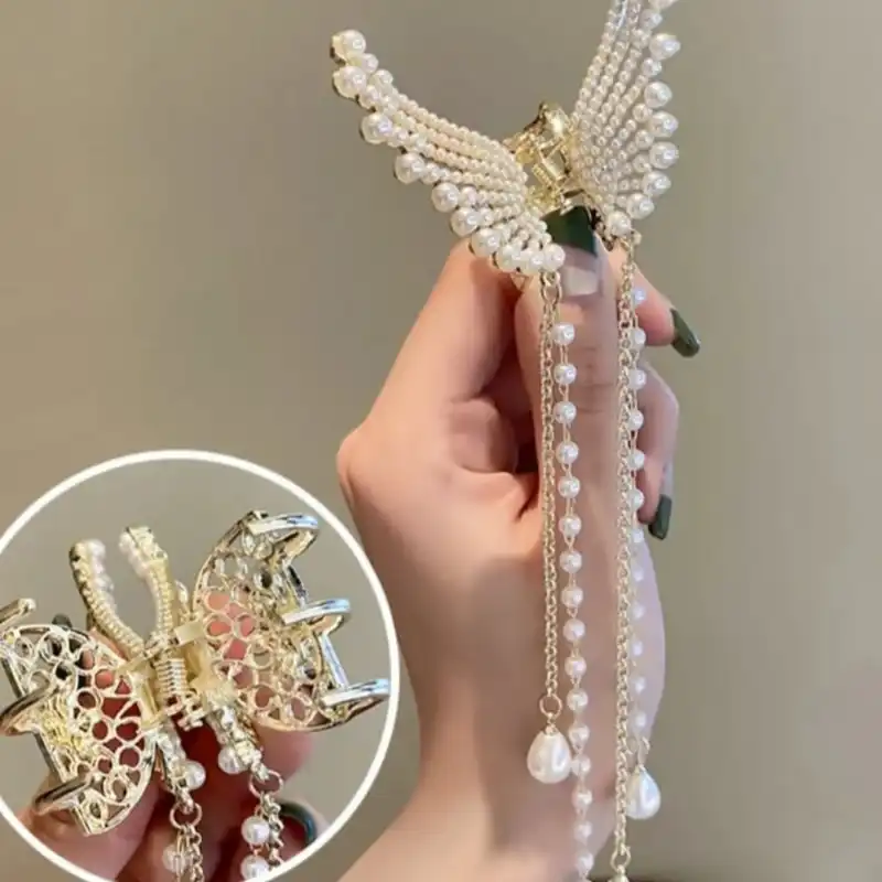 کلیپس مو زنانه مدل بال فرشته مرواریدی