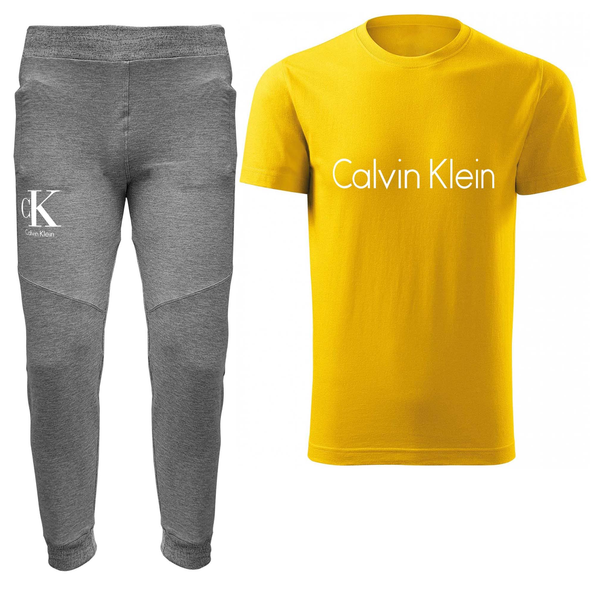 ست تی شرت و شلوار مردانه مدل 00416180 رنگ زرد