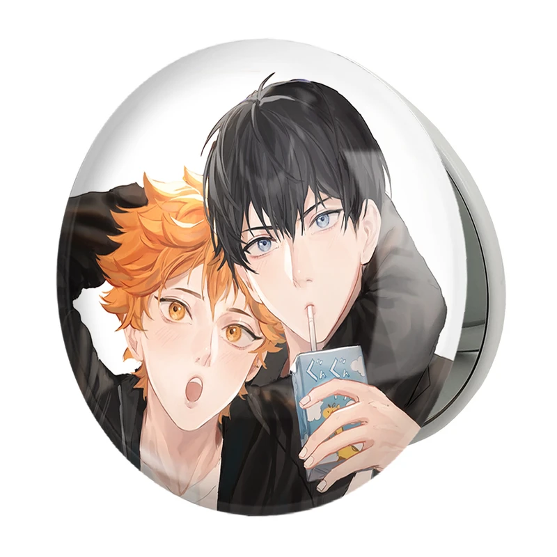 آینه جیبی خندالو طرح کاگیاما و هیناتا انیمه هایکیو Haikyu مدل تاشو کد 17777 