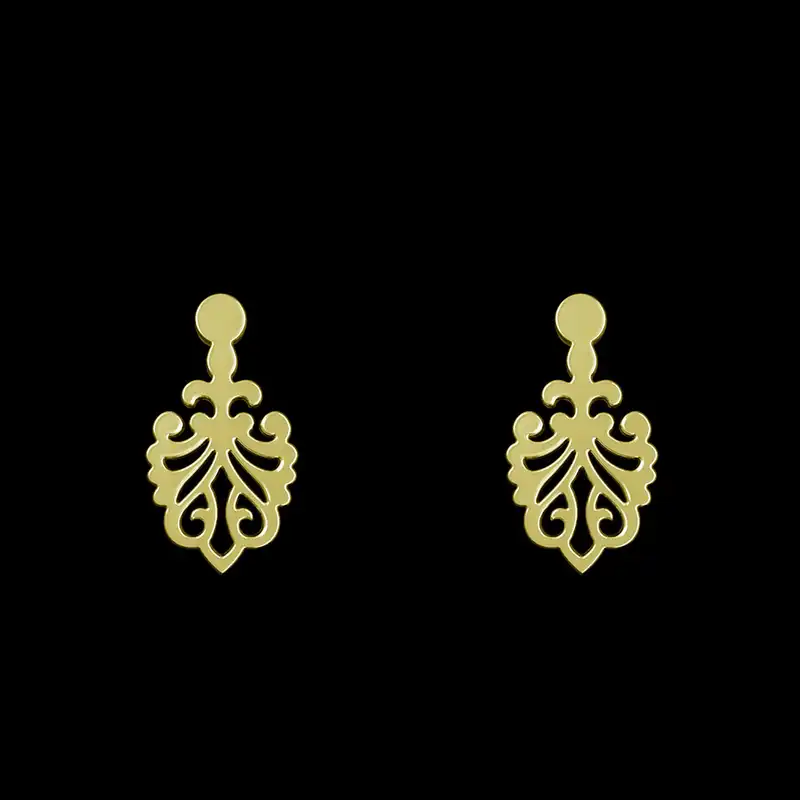 گوشواره طلا 18 عیار زنانه مدوپد مدل هندسی کد GA1-15165