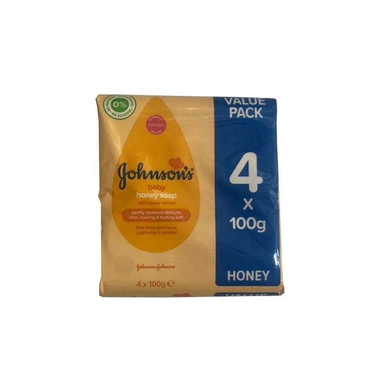 صابون کودک honey soap جانسون -100 گرم بسته 4 عددی