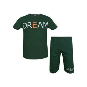 ست تیشرت و شلوارک مردانه طرح Dream کد 1565 رنگ سدری