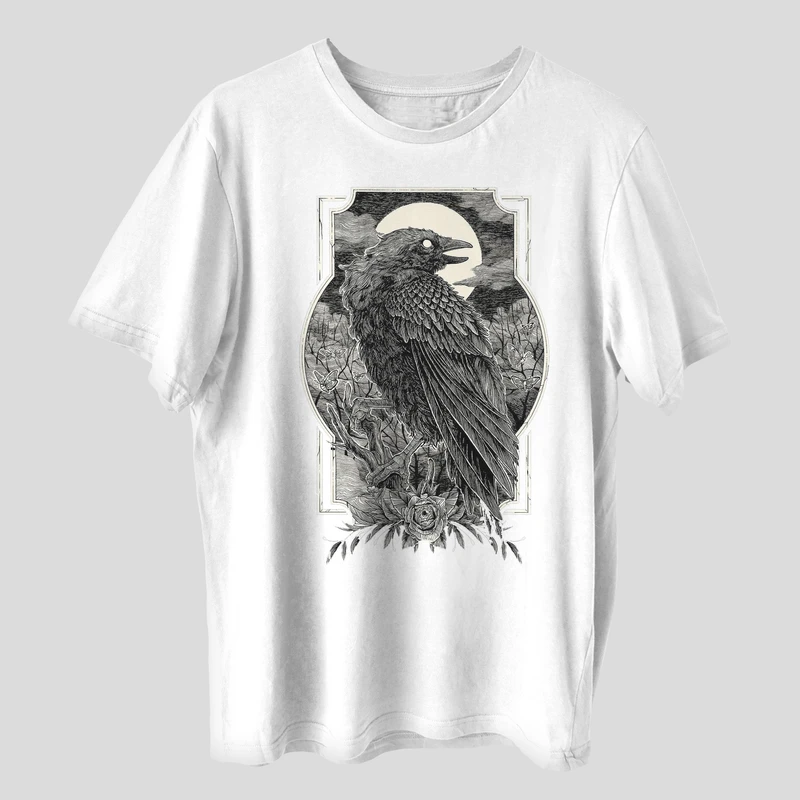 تی شرت آستین کوتاه مردانه مدل کلاغ دارک z378