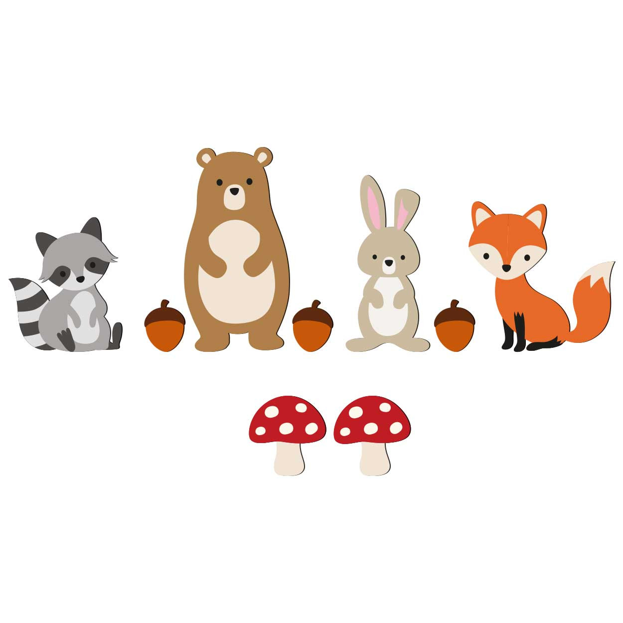 استیکر چوبی کودک باروچین مدل حیوانات پاییز کد 6032 مجموعه 9 عددی