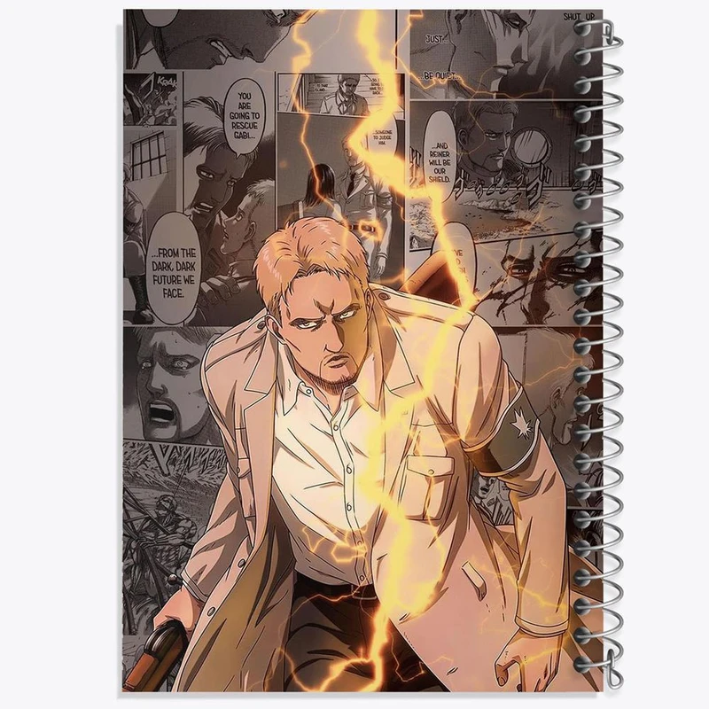 دفتر ژورنال نویسی 50 برگ خندالو مدل نقطه ای طرح راینر براون انیمه اتک آن تایتان Attack on Titan کد 11001