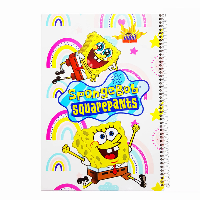 دفتر نقاشی 50 برگ شمس مدل باب اسفنجی وایتبردی کد 5