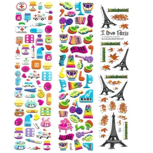 استیکر کودک طرح ایفل و لوازم پزشکی و موسیقی کد CT111 مجموعه 3 عددی 