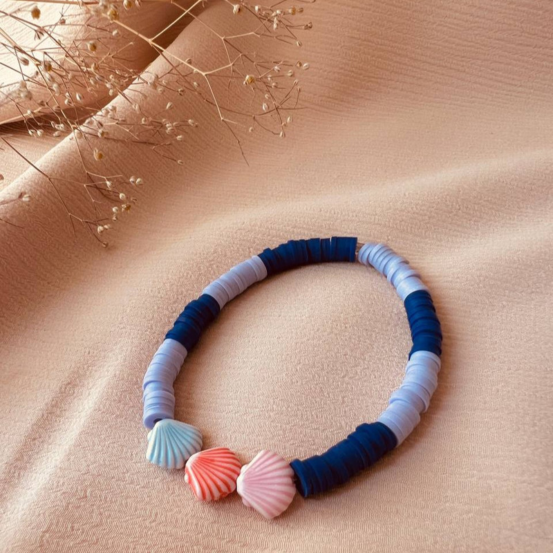 دستبند دخترانه مدل فیمو صدف دستبند دخترانه مدل فیمو صدف