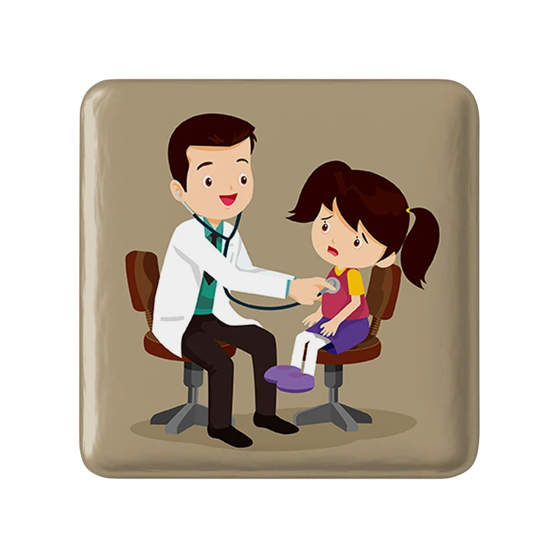 پیکسل خندالو طرح پزشک و پرستار کودکانه مدل مربعی کد 36496