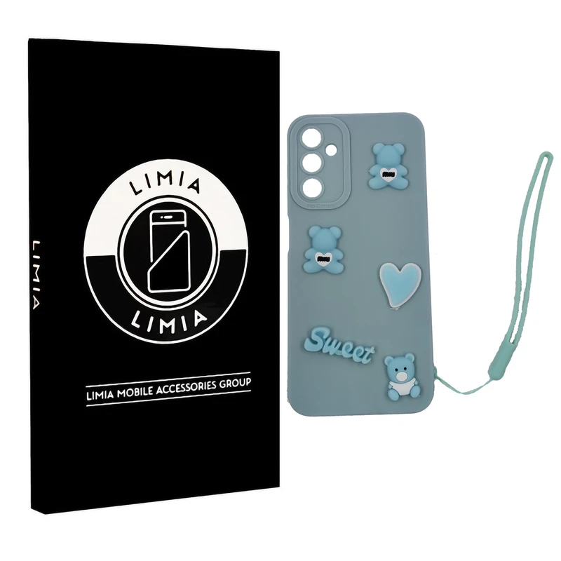 کاور لیمیا مدل عروسکی لنزدار ژله ای طرح Sweet مناسب برای گوشی موبایل سامسونگ Galaxy A14 به همراه بند آویز