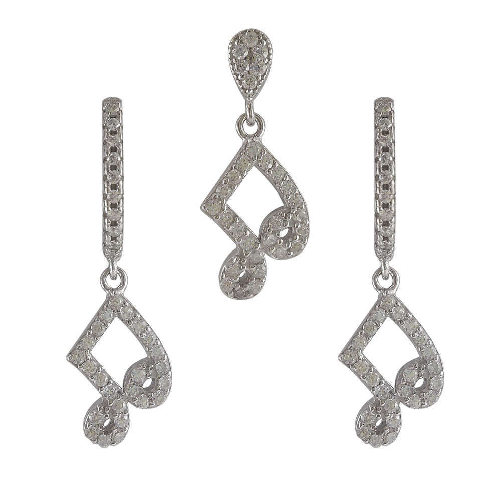 نیم ست نقره زنانه ملک زیور مدل نت موسیقی کد 609 نیم ست نقره زنانه ملک زیور مدل نت موسیقی کد 609