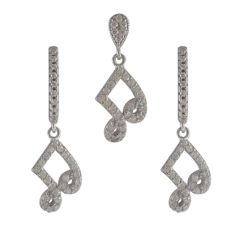 نیم ست نقره زنانه ملک زیور مدل نت موسیقی کد 609 نیم ست نقره زنانه ملک زیور مدل نت موسیقی کد 609