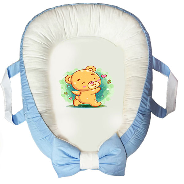 سرویس خواب سه تکه نوزاد ناریکو مدل گارد محافظ دار طرح خرس کد 0496