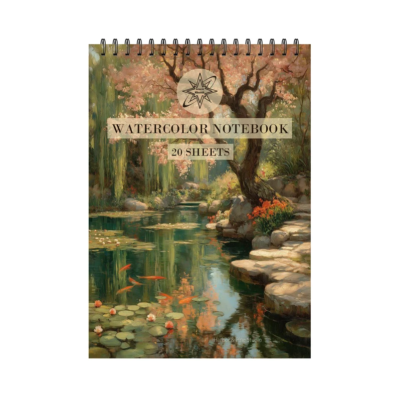 دفتر آبرنگ 20 برگ ستاره خونه مدل ماهی کد a5