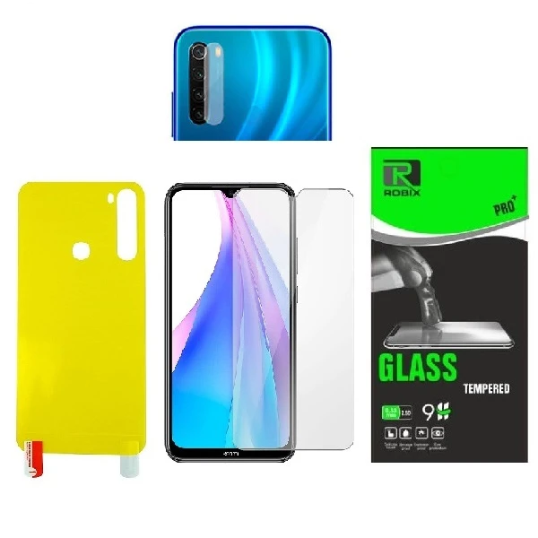 محافظ صفحه نمایش وپشت گوشی روبیکس مدلSA-Note8مناسب برای گوشی موبایل شیائومی Redmi Note 8 به همراه محافظ لنزدوربین