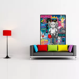 پوستر پارچه ای طرح نقاشی دیواری فیل کد 001