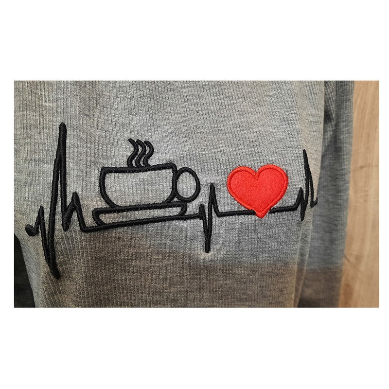 بلوز آستین بلند زنانه مدل سرشانه باز ضربان قلب کد AS1231 رنگ طوسی