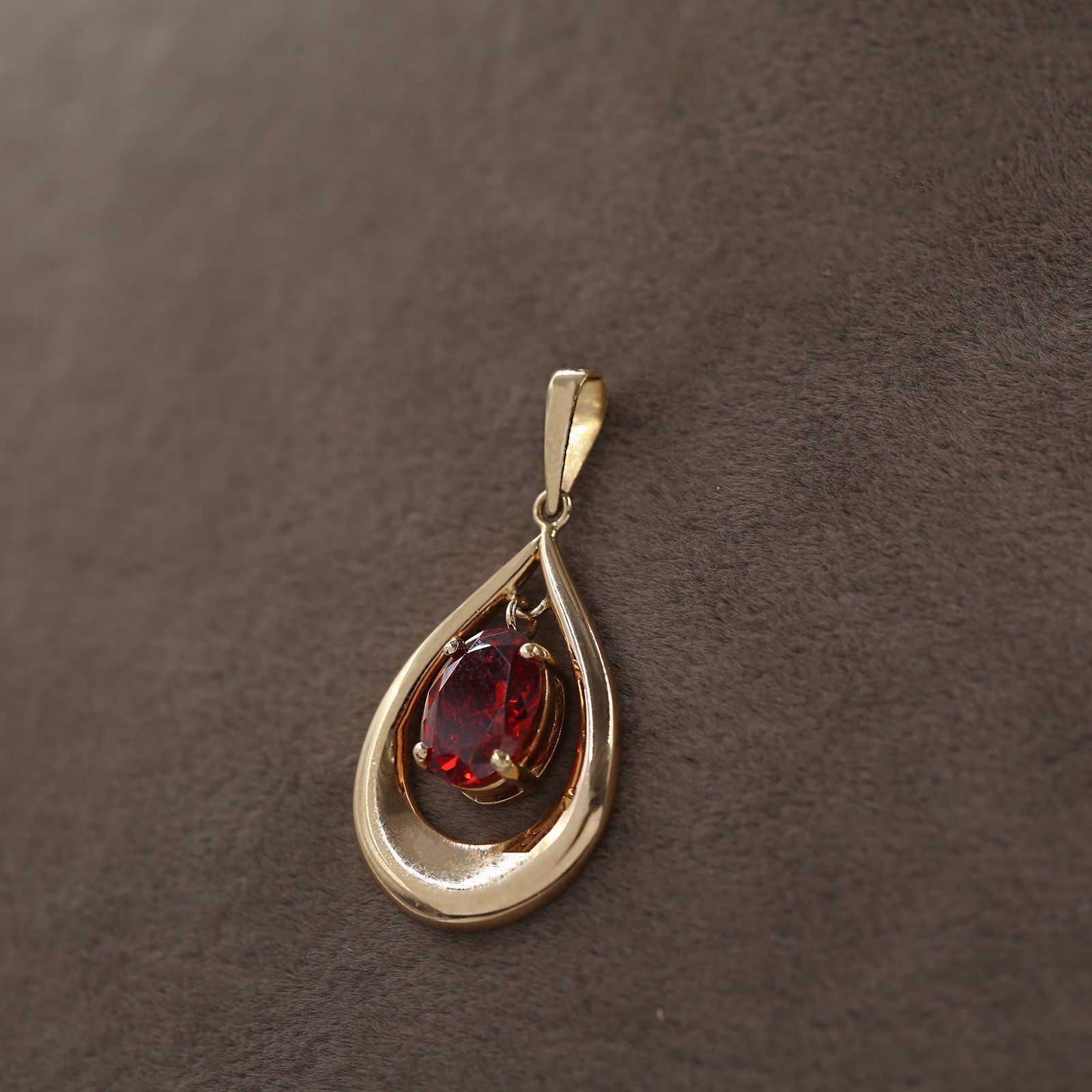 آویز گردنبند طلا 18 عیار زنانه الی گالری مدل اشک و سنگ -  - 3