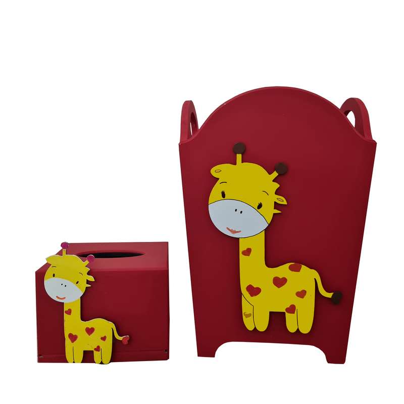 ست سطل و جادستمال کاغذی اتاق کودک مدل زرافه