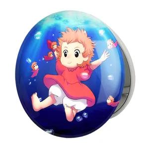 آینه جیبی خندالو طرح انیمه پونیو Ponyo مدل تاشو کد 4897 