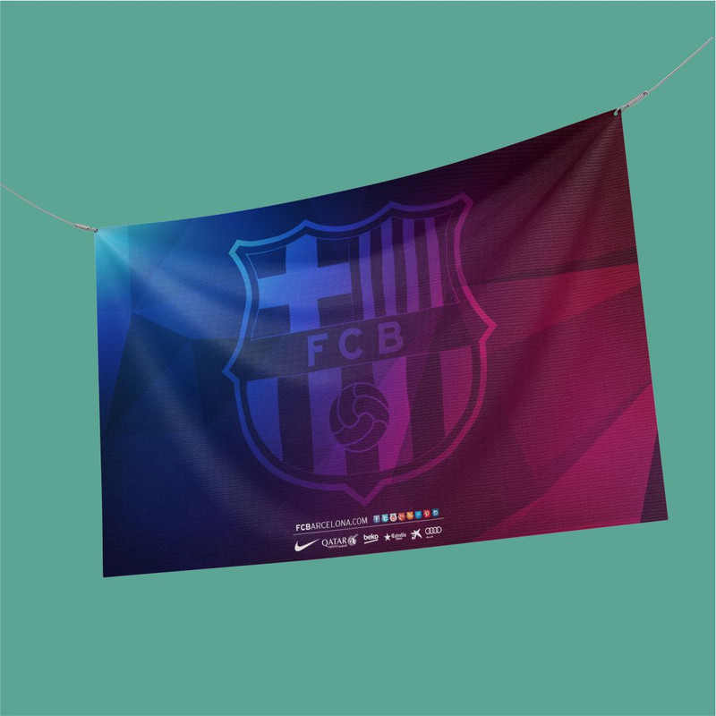 پوستر پارچه ای طرح بک دراپ مدل تیم بارسلونا