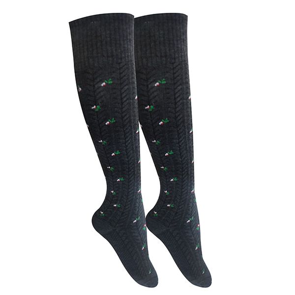 جوراب ساق بلند زنانه تن پوش هنگامه مدل زیر زانو گندمی گل برجسته کد Z11 - - 1