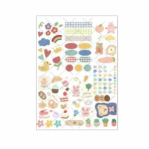 برچسب مدل برش نخورده طرح اسکرپ بوک خرس و کاکتوس