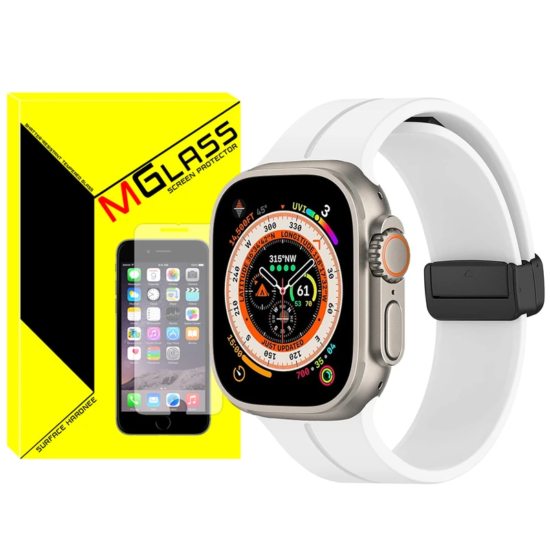 بند ام‌گلس مدل Magnetic-ORG-MG مناسب برای ساعت هوشمند هاینو تکو T92 Ultra max 49mm / T93 Ultra max / T94 Ultra max 49mm / T89 Ultra max / T99 Ultra max 49mm