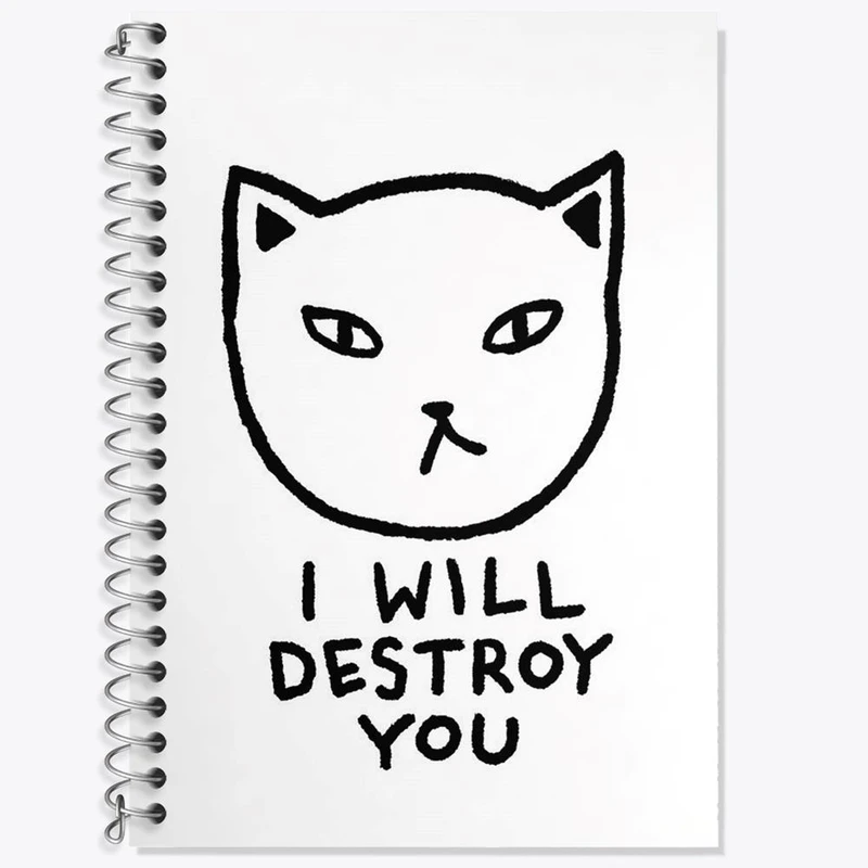 دفتر زبان 50 برگ خندالو مدل دو خط طرح گربه خشن کد 29311