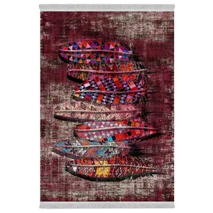 فرش پارچه‌ای دفه مدل فرشینه هازان مخمل طرح فانتزی کد 3445