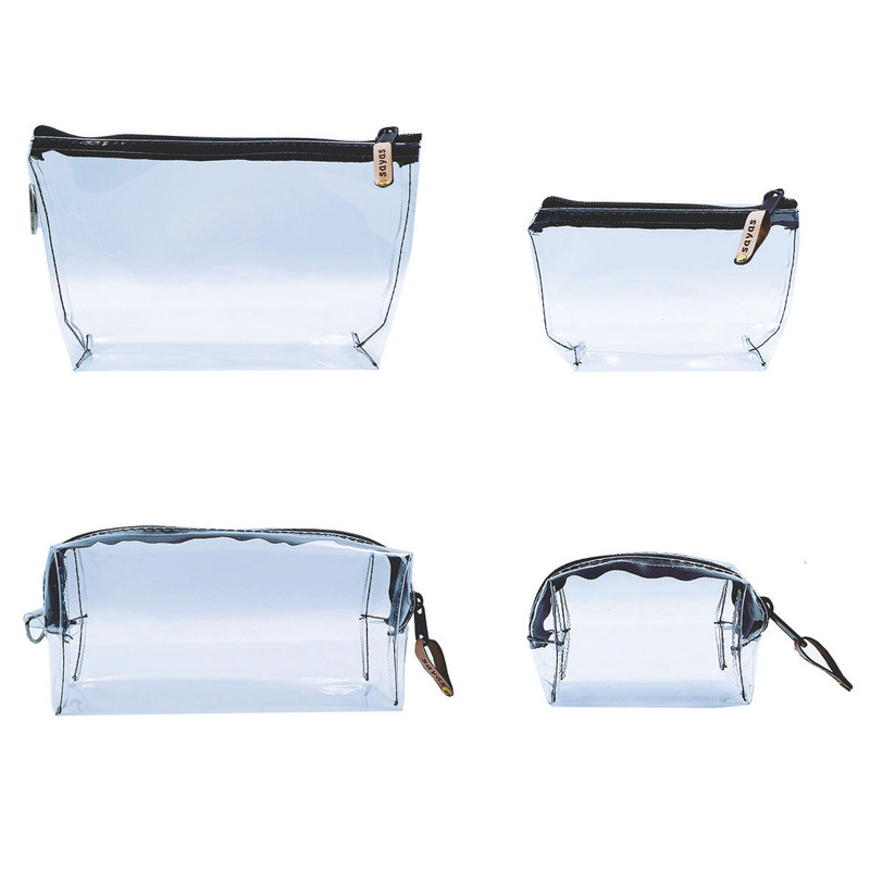 کیف لوازم آرایش زنانه مدل شفاف sayas GM1234 مجموعه 4 عددی