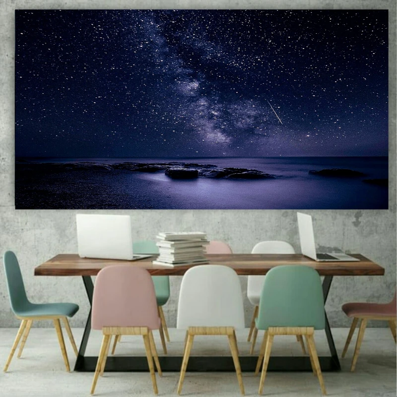 پوستر دیواری طرح شب پرستاره مدل ZB161