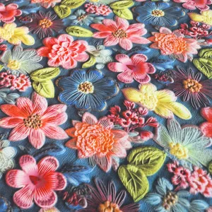 پارچه لباس عرض ۱.۵ متر مدل کرپ بوگاتی سه بعدی رنگ سرمه‌ای