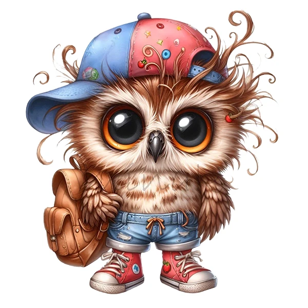 استیکر پارچه و لباس پاد آفرین طرح مدرسه و جغد کد 2148