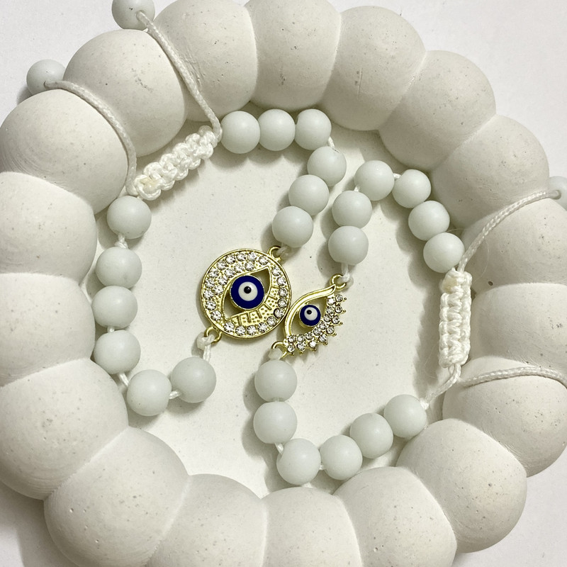 دستبند دخترانه مدل چشم نظر مجموعه 2 عددی دستبند دخترانه مدل چشم نظر مجموعه 2 عددی