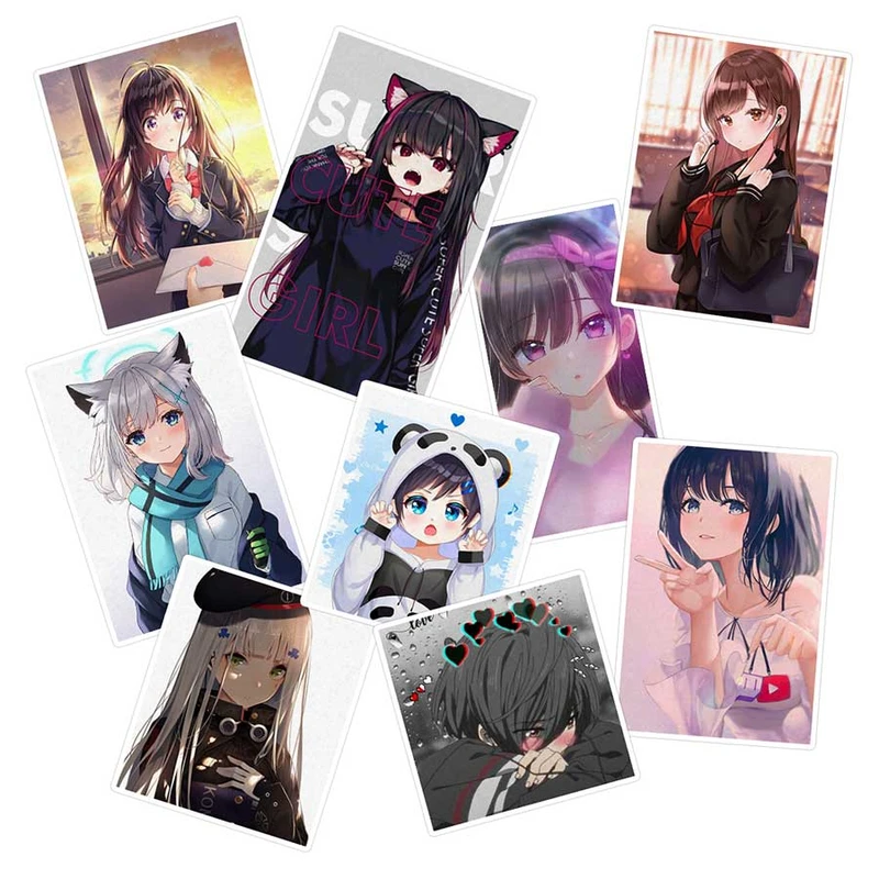   استیکر لپ تاپ ماسا دیزاین طرح girl کد SAM81 مجموعه 9 عددی