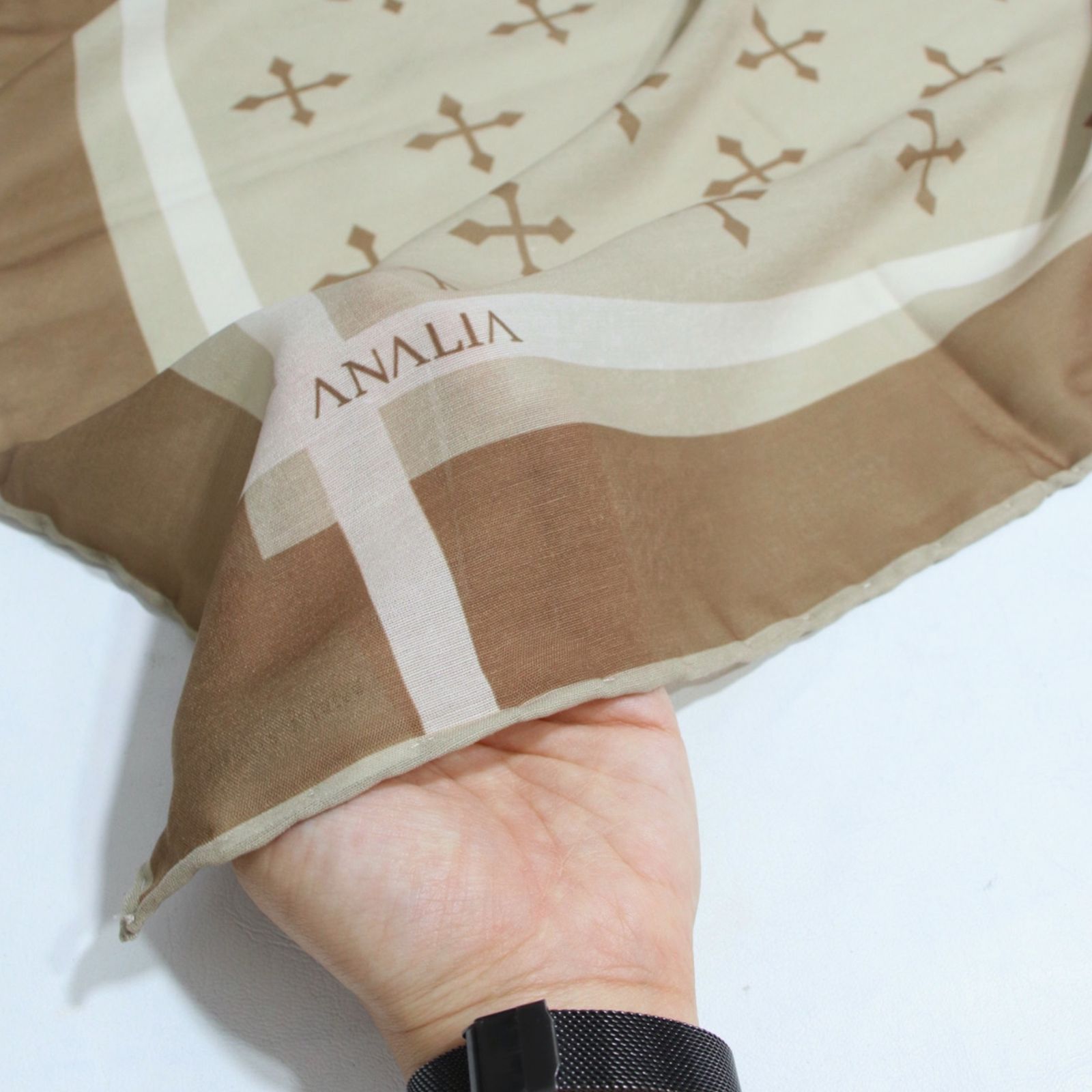 روسری زنانه مدل نخی خنک تابستانه محبوب با پترن ستاره کد ana-7096 -  - 27