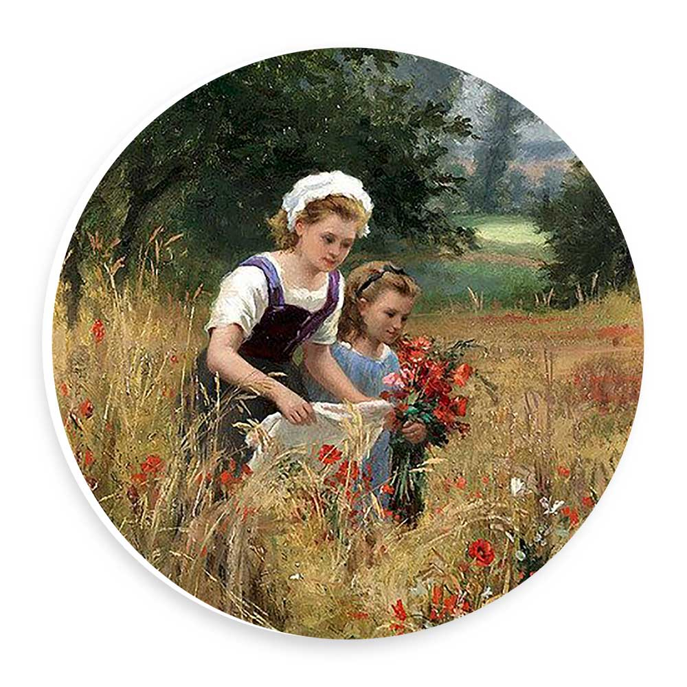 دیوارکوب طرح دختران و دشت گل مدل wtb373